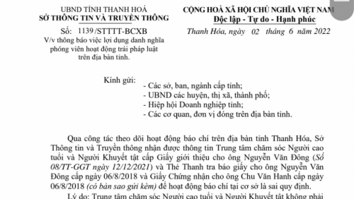 Mạo danh các cơ quan báo chí để hoạt động phi pháp