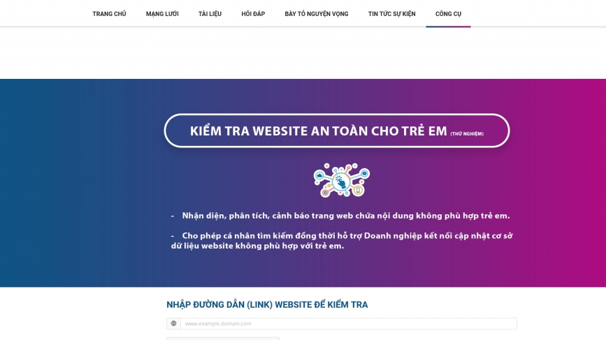 Địa chỉ giúp người dân có thể kiểm tra website an toàn với trẻ em