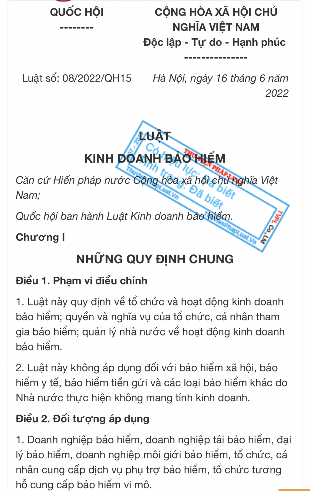 Nhiều điểm mới trong Luật Kinh doanh bảo hiểm vừa được công bố