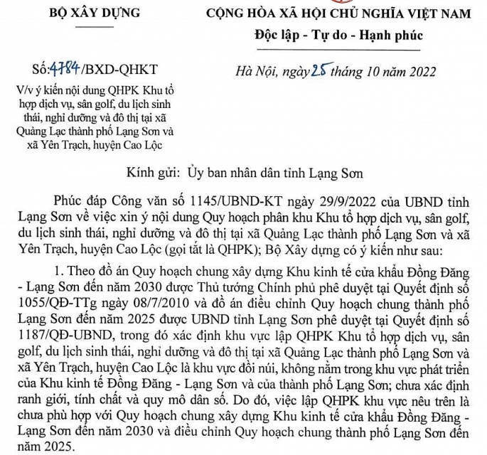 Văn bản của Bộ Xây dựng khẳng định, Quy hoạch phân khu chưa tuân thủ các quy định của Luật Xây dựng					 Ảnh: K.H