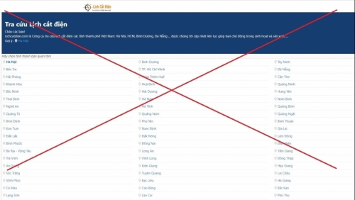 Cảnh báo xuất hiện website lạ thông tin sai về lịch cắt điện