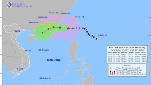 Bão KOINU đi vào biển Đông, trở thành cơn bão số 4 trong năm 2023