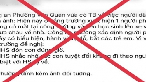 Thông tin bắt cóc trẻ em trước cổng trường học ở Hà Đông là sai sự thật