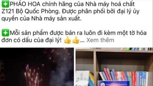 Thận trọng khi mua pháo hoa trên chợ mạng