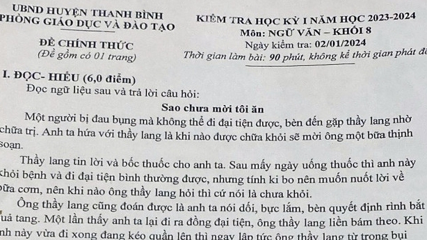 Đề thi Ngữ văn phải có tính giáo dục cao