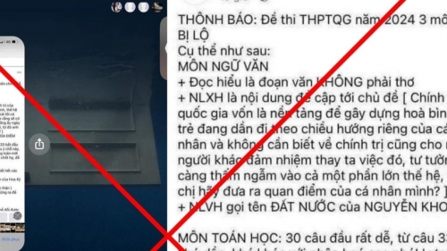 Hành vi đăng tải, chia sẻ thông tin sai sự thật về đề thi tốt nghiệp THPT 2024 sẽ bị xử lý nghiêm