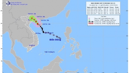 Dự báo sáng 23/7, bão số 2 đổ bộ Quảng Ninh - Hải Phòng