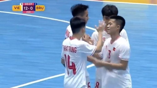 Đội tuyển futsal Việt Nam thắng áp đảo 14-0 trước Brunei