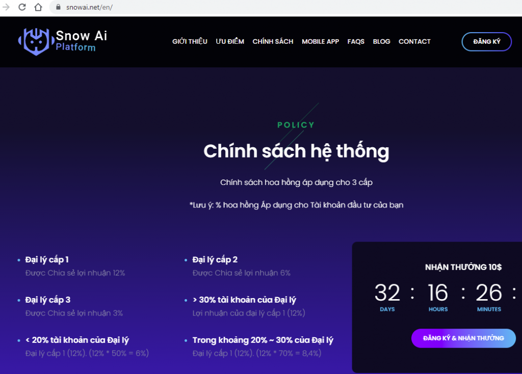 Dấu hiệu kinh doanh theo phương thức đa cấp không phép của SnowAi và Inb.network (Ai.marketing)