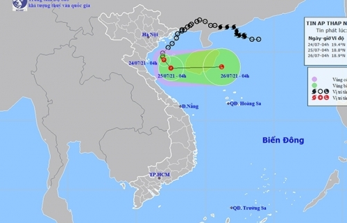 Áp thấp nhiệt đới gây mưa lớn ở Bắc Bộ